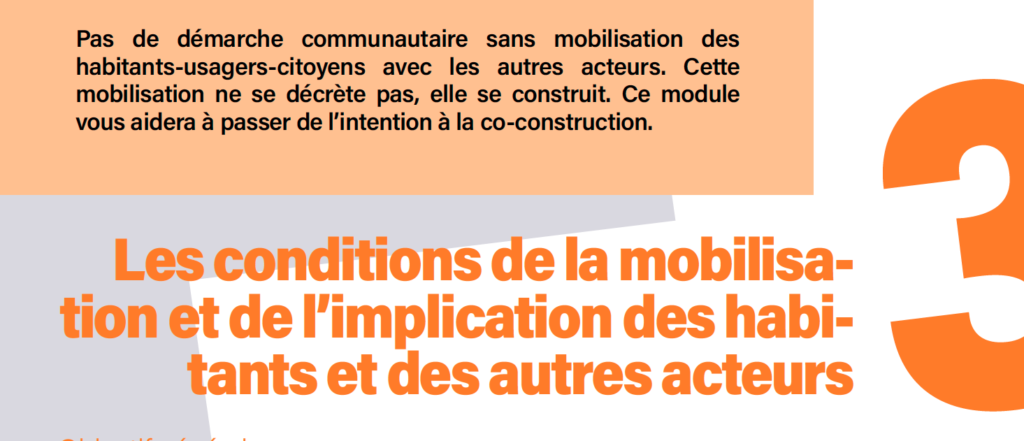 3 - Les conditions de la mobilisation et de l’implication des habitants et des autres acteurs